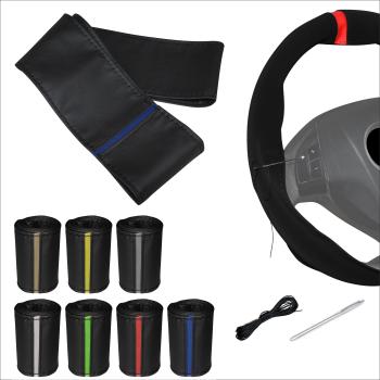 XLBG4 Xkeribom Leder Lenkradbezug zum Schnüren 37-38cm 12 Uhr Markierung mit Farbauswahl + STAFFELPREISE